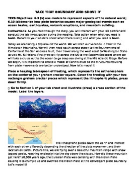 Preview of Plate Tectonics Lab & Reading "Take That Boundary And Shove It"