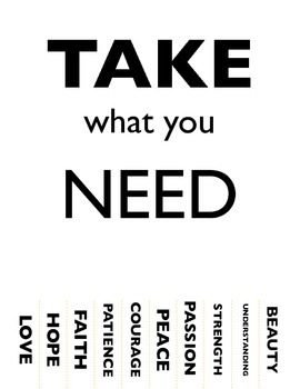 Take What You Need by Madame Madison | TPT