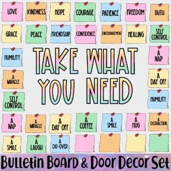 Preview of Take What You Need - Bulletin Board and Door Decor