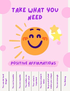 Take What You Need Positive Affirmations Flyer by HANNAH HOCHMAN