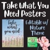Take What You Need Self-Care Editable Posters for Staff