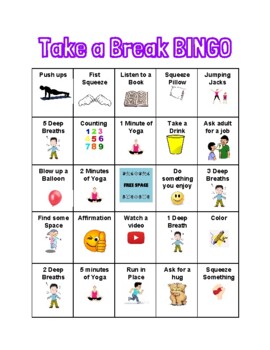 Take a break bingo player