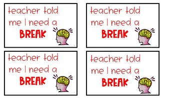Take a Break Cards by YAY it's Mrs Yaeger | Teachers Pay Teachers