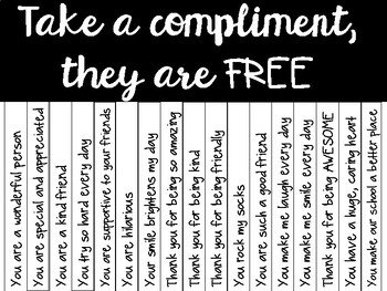 Preview of Take a Compliment Display *FREEBIE*
