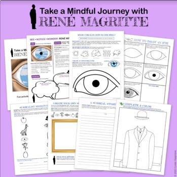Preview of Take a Mindful Journey with Magritte: SEL/ELA Creative Writing & Art Packet