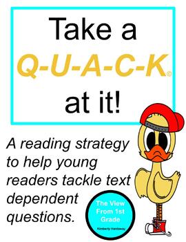 Preview of Take a Q-U-A-C-K at it! Reading Strategy