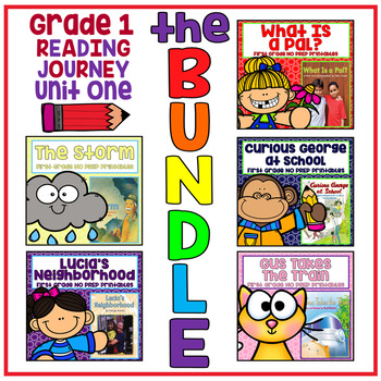 Preview of Take a Reading Journey First Grade Unit 1 NO PREP BUNDLE