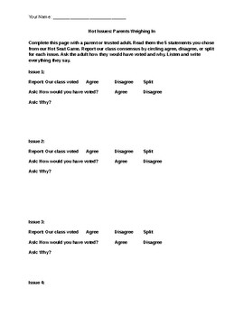 Preview of Take a Stand: Controversial Issues Facing Students - Parents Weigh In (homework)