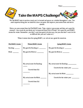 Preview of Take the MAPS Challenge! A goal setting worksheet