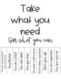 Take what you need, give what you can DIGITAL DOWNLOAD