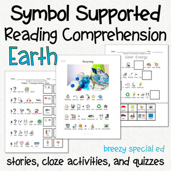 Preview of Taking Care of Our Earth - Earth Day Symbol Supported Reading Comprehension