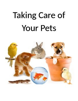 Preview of Taking Care of Pets Story, Matching Cards and Worksheet