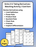 Taking Derivatives Card Sort Review - Units 2 & 3 AP Calcu