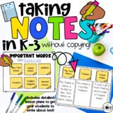 Taking Notes Without Copying - Note Taking Strategy - Back