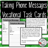 Taking Phone Messages-Vocational Task Cards  