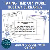 Taking Time off Work | Winter Holiday Scenario Cards | Job Skills