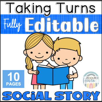 Preview of Taking Turns EDITABLE Social Story