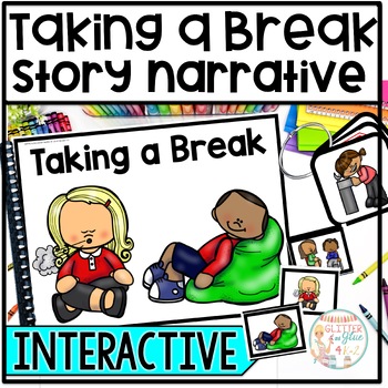 Preview of Taking a Break & Coping Skills Interactive Story for Social Skills- With Visuals