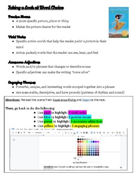 Preview of Taking a Look at Creative Word Choice Using 