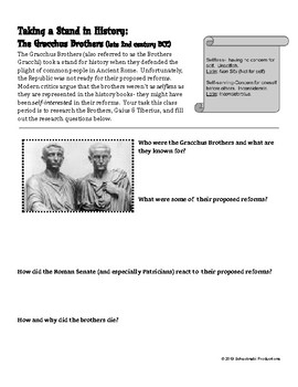 Preview of Taking a Stand in History: Ancient Rome- The Brothers Gracchi & Spartacus FRQ