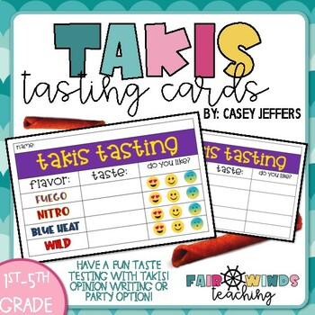 Preview of Takis Tasting Cards - Valentine's Day party FUN or opinion writing