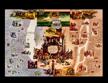 Preview of Tale of Two Cities Literary Map by Charles Dickens Digitally Remastered Print