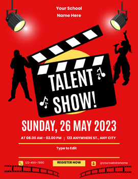 Copy of Talent Show Flyer Template  Talent show, Flyer design templates,  Flyer