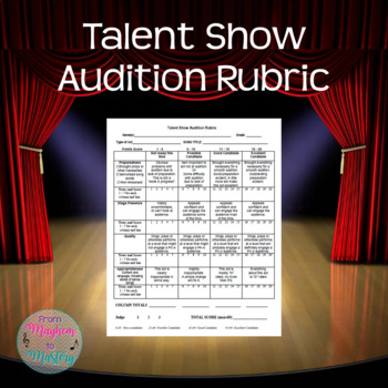 Talent Show Audition Rubric by From Mayhem to Mastery | TpT