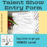 Talent Show Entry Form and Information