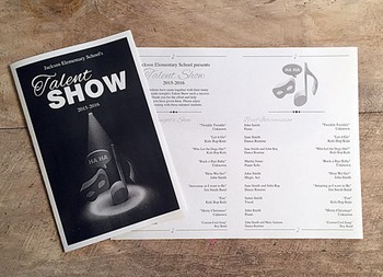 Preview of Talent Show Program - up to 18 acts