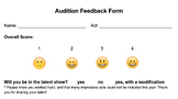 Talent Show Scoring / Audition / Feedback Form, Parent Let