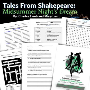 Preview of Tales From Shakespeare: A Midsumer Night's Dream:  Worksheet bundle