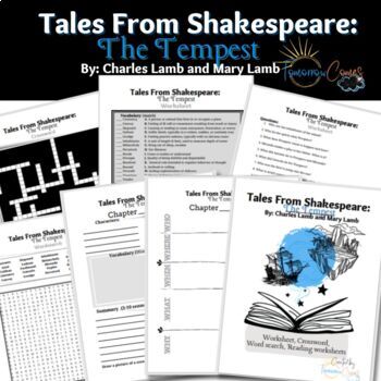 Preview of Tales From Shakespeare: The Tempest by Charles and Mary Lamb: Worksheet Bundle