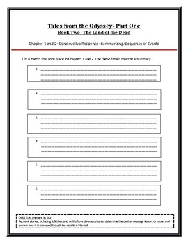 The Odyssey Book 9 Worksheets Teaching Resources Tpt