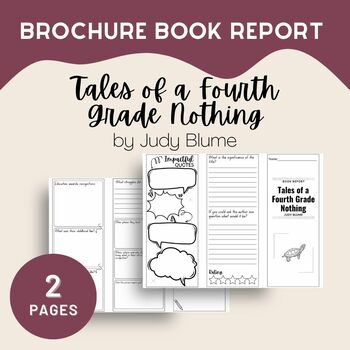 Preview of Tales of A Fourth Grade Nothing Book Report Brochure, PDF, 2 Pages