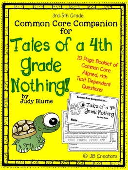 Preview of Tales of a 4th Grade Nothing Novel Study Question Booklet