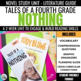 Tales of a Fourth Grade Nothing Novel Study Comprehension 