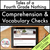 Tales of a Fourth Grade Nothing Novel Study | Google Forms