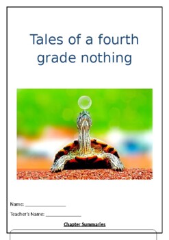 Preview of Tales of a Fourth Grade Nothing Novel Workbook