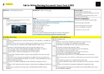 Preview of Talk For Writing Year 6 Fiction Writing Unit Planner - Suspense