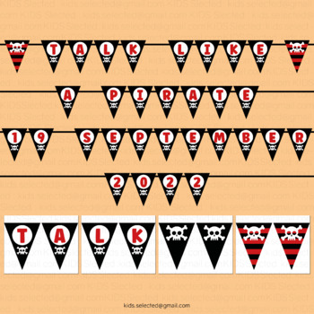 Talk Like A Pirate Day Bunting Banner Pennant Flag Template Classroom ...