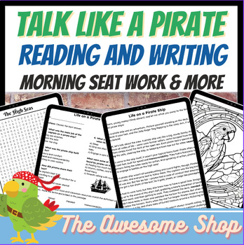 Preview of Talk Like A Pirate Day Dialogue Writing, Reading Passage & Coloring 4th & 5th
