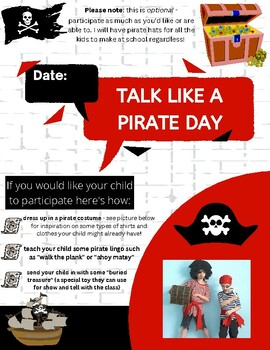 Preview of Talk Like A Pirate Day - Family Handout
