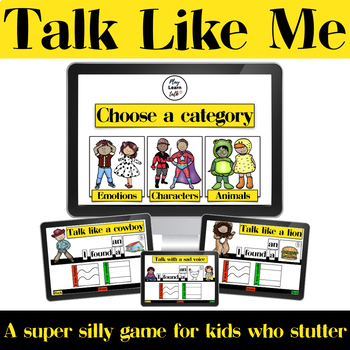 Preview of Talk Like Me - Fluency/Stuttering - Boom Cards - Speech Therapy