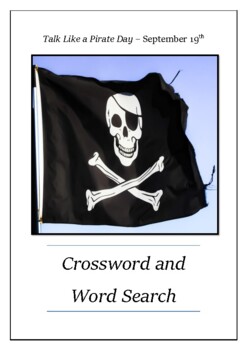 Talk Like a Pirate Day September 19th Crossword Puzzle Word Search