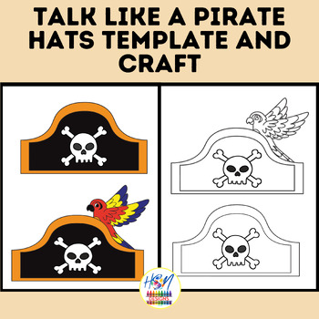 Preview of Talk Like a Pirate Hats Template and Craft, Pirate Crown / Headband