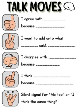 Preview of Talk Moves Anchor Chart/ Poster