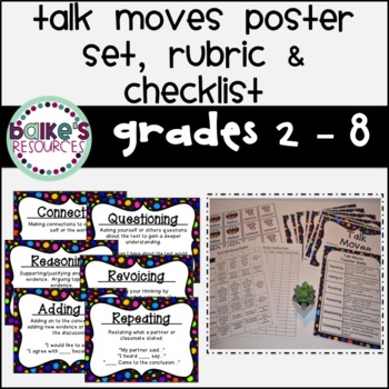 Preview of Talk Moves Anchor Chart & Resources- Digital Resource