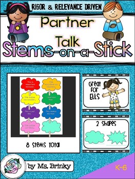 Preview of Partner Talk or Club Talking Stems on a Stick