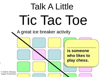 Preview of Talk a Little, Tic Tac Toe Ice Breaker for Teens